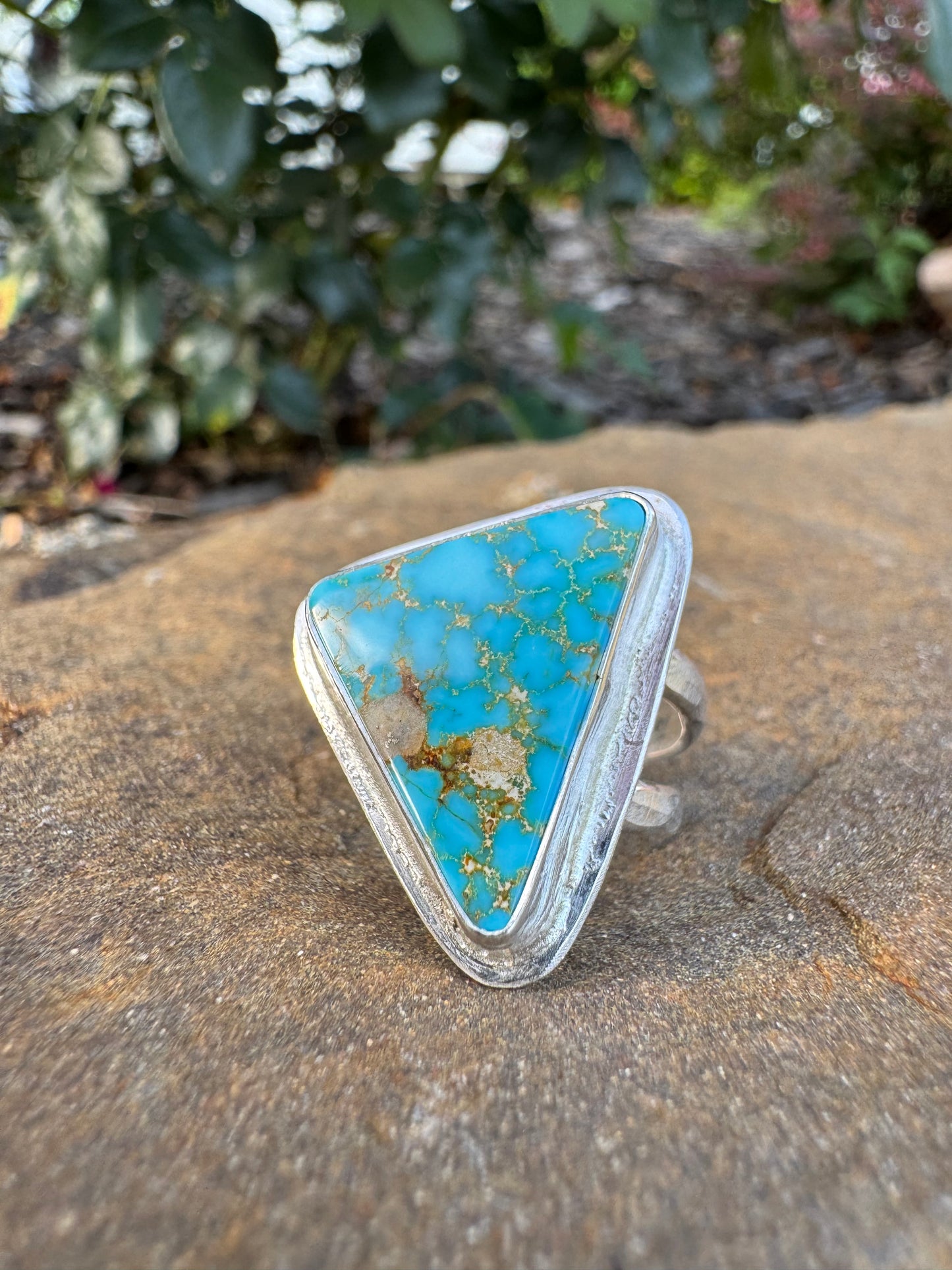Spiderweb Kingman turquoise ring size 6.5