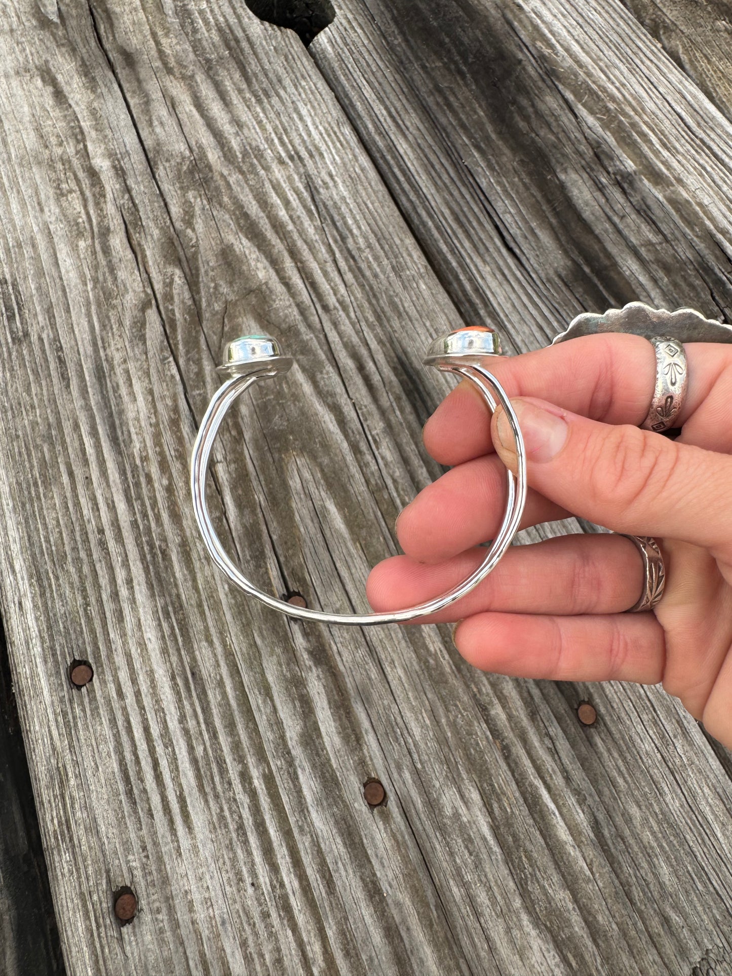 Turquoise and spiny oyster open front Cuff