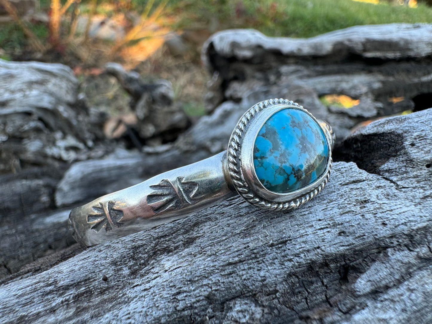 Kingman turquoise stacker cuff bracelet