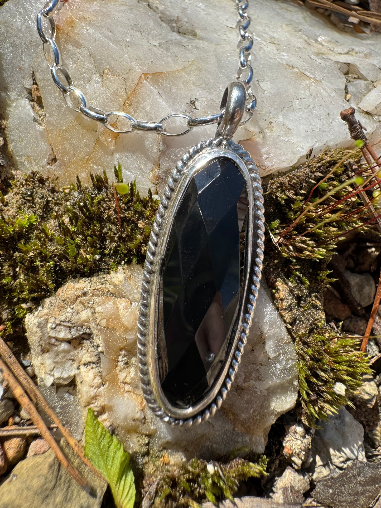 Faceted Black Onyx necklace