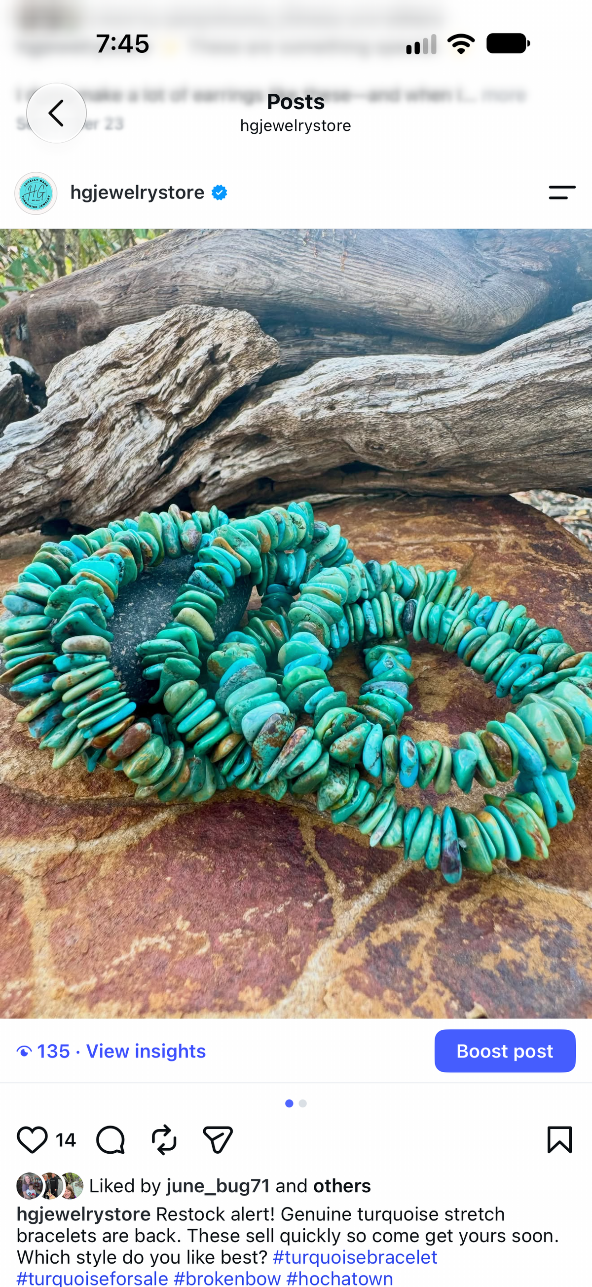 Three turquoise stretch bracelets
