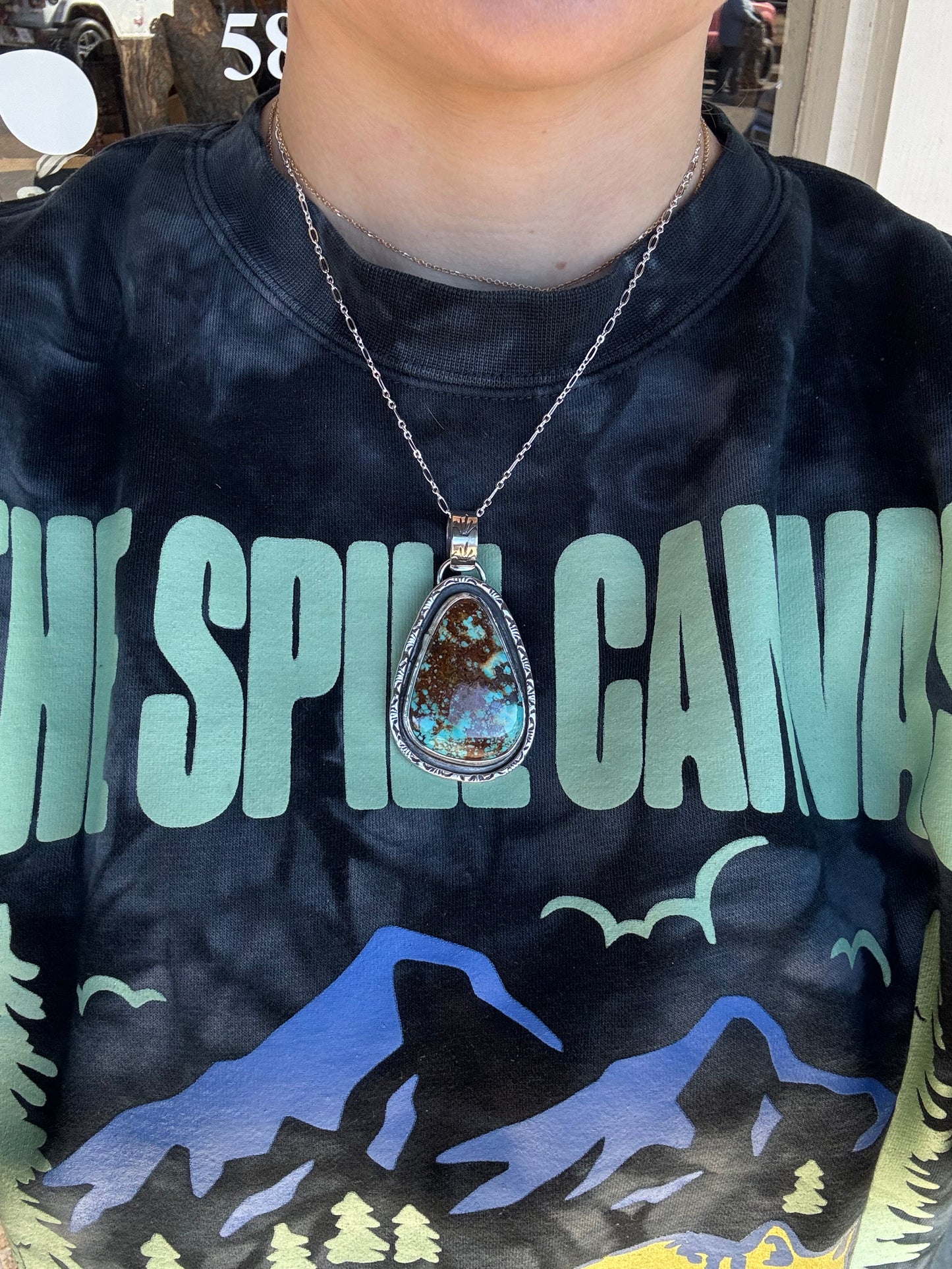 Large Royston turquoise Pendant