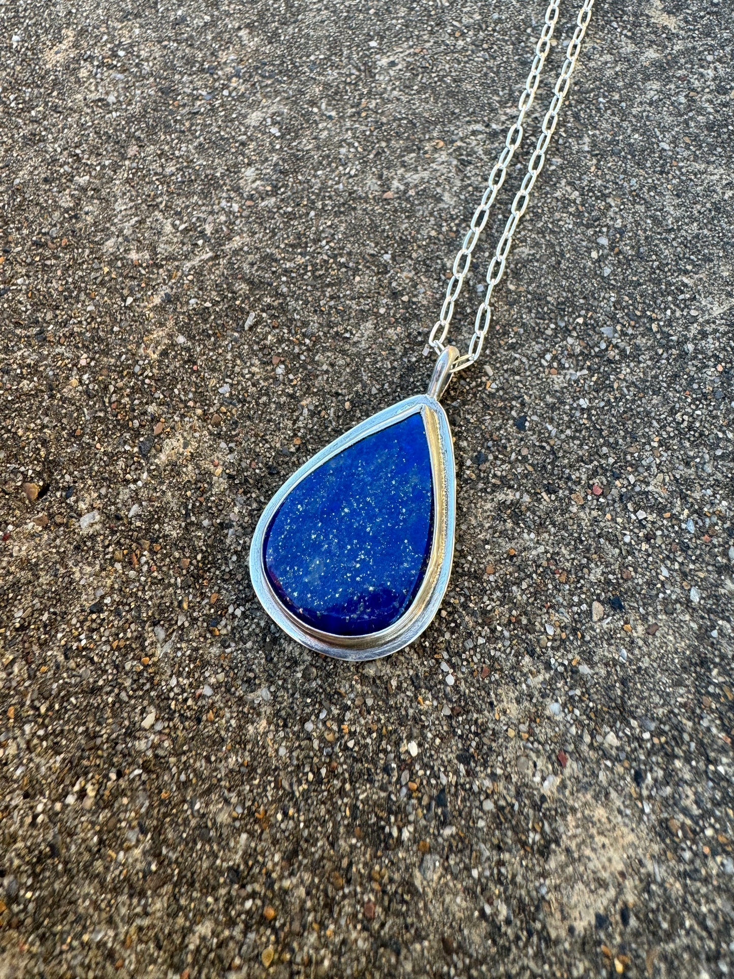 Lapis pear pendant