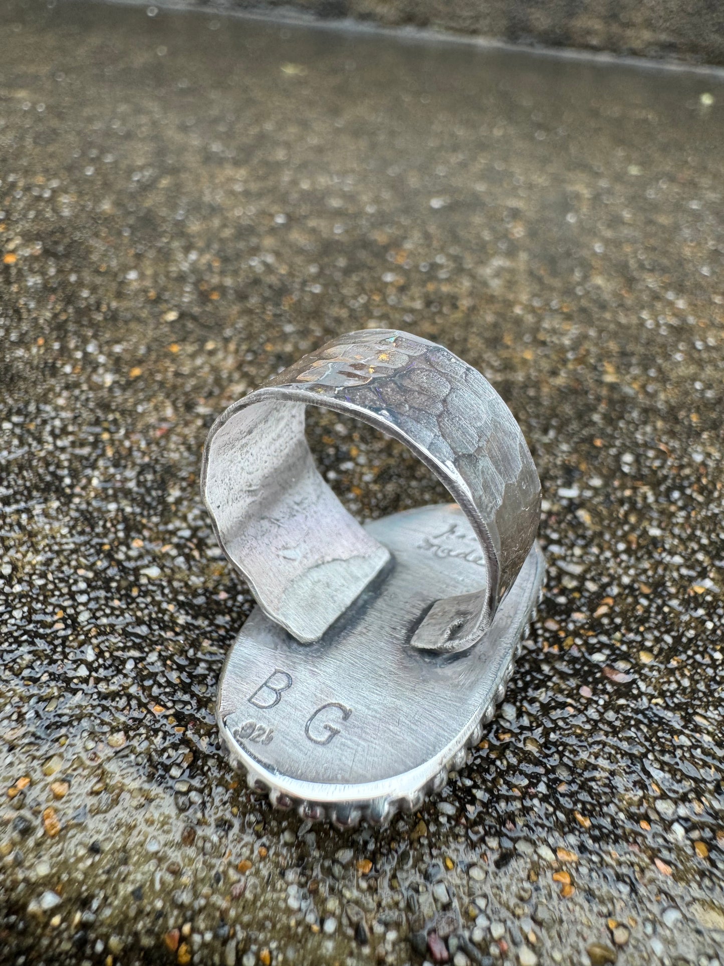 Kingman turquoise Asymmetrical Ring size 9