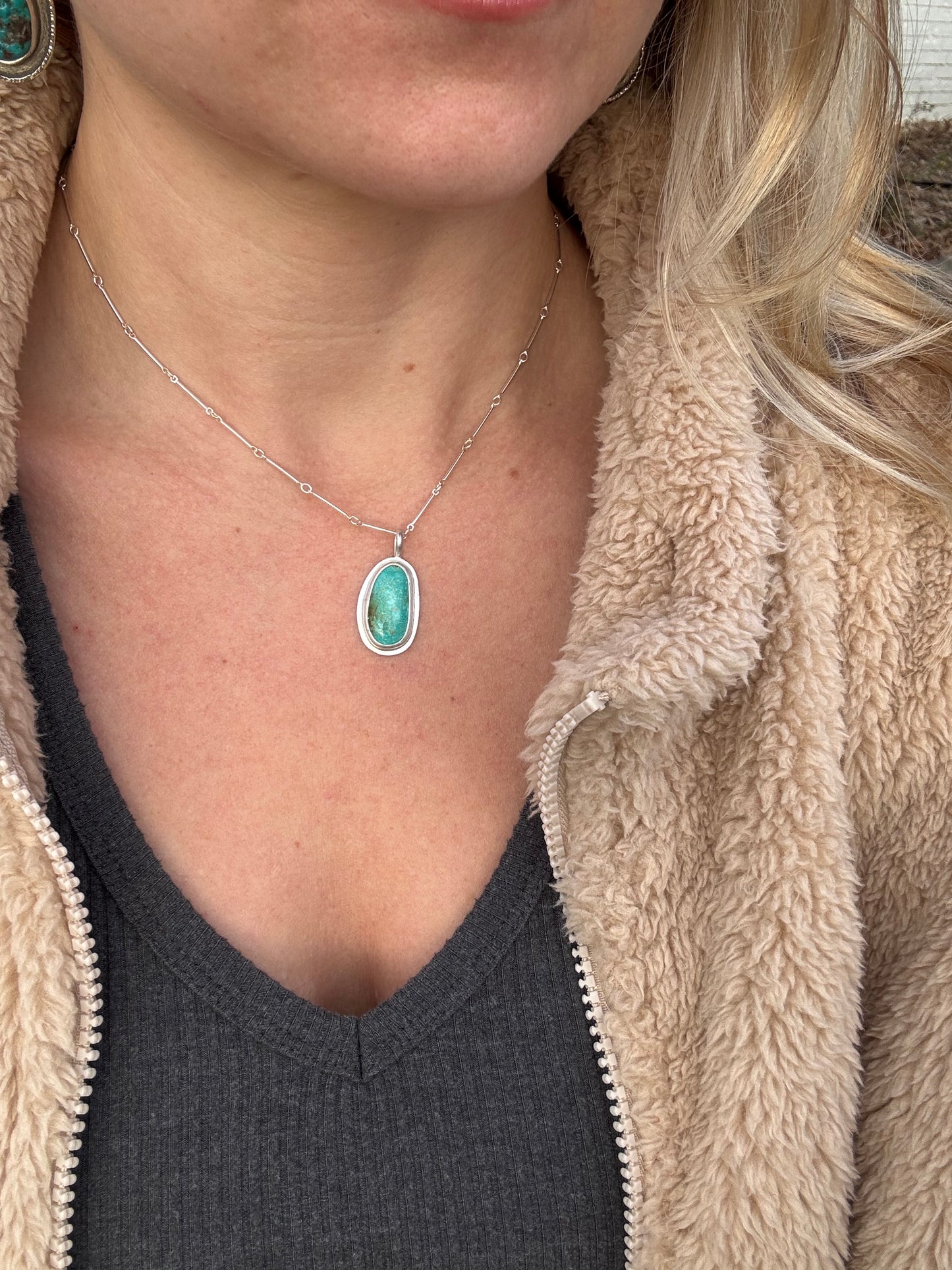 Dainty turquoise pendant