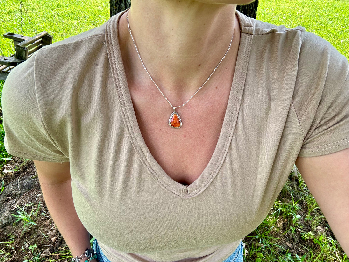 Dainty Spiny oyster necklace