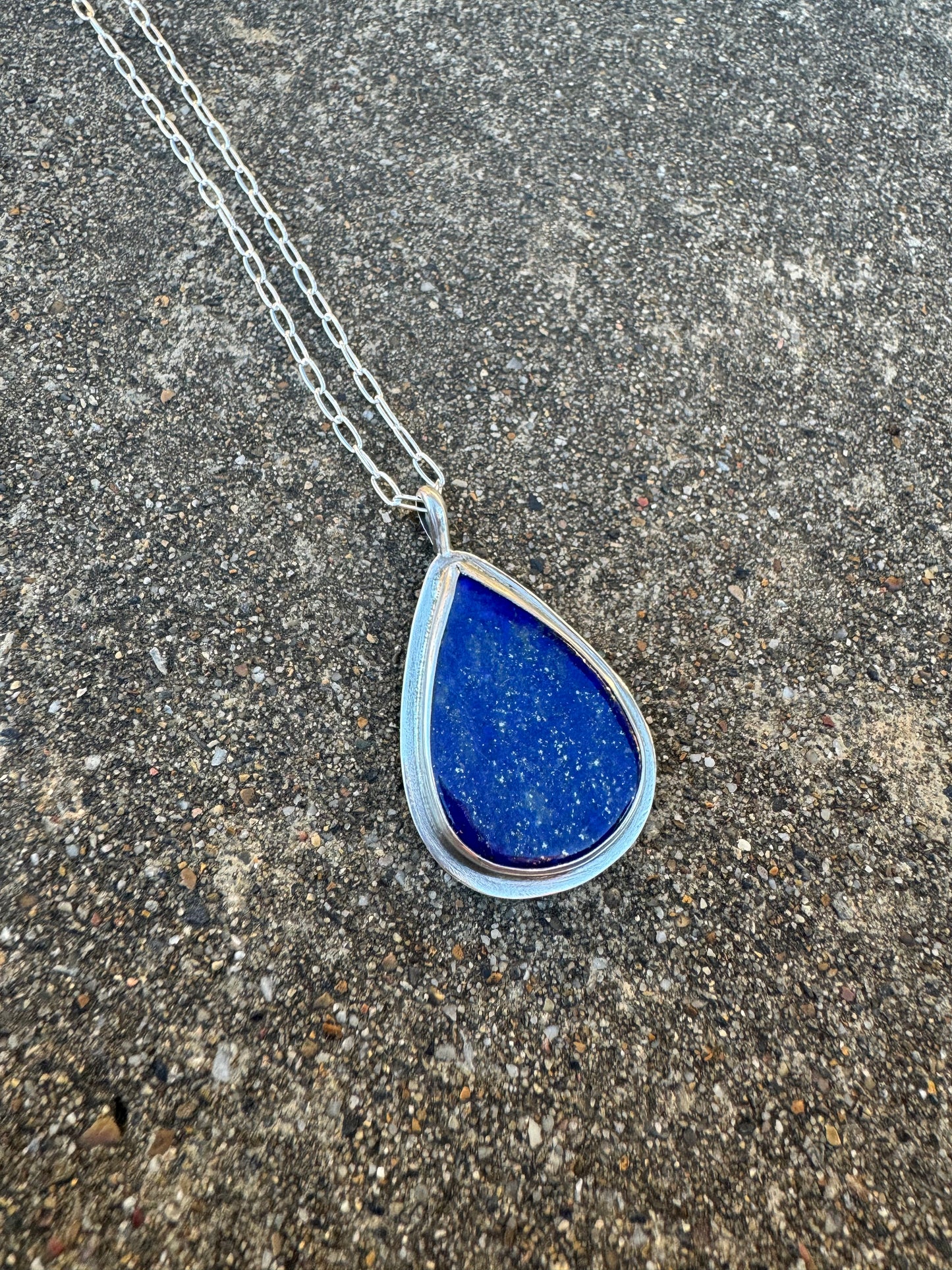 Lapis pear pendant