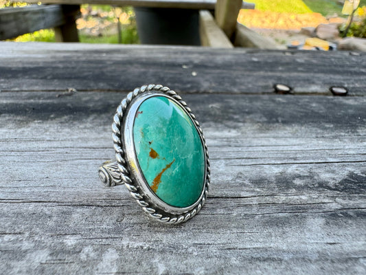 Green turquoise ring size 6.5
