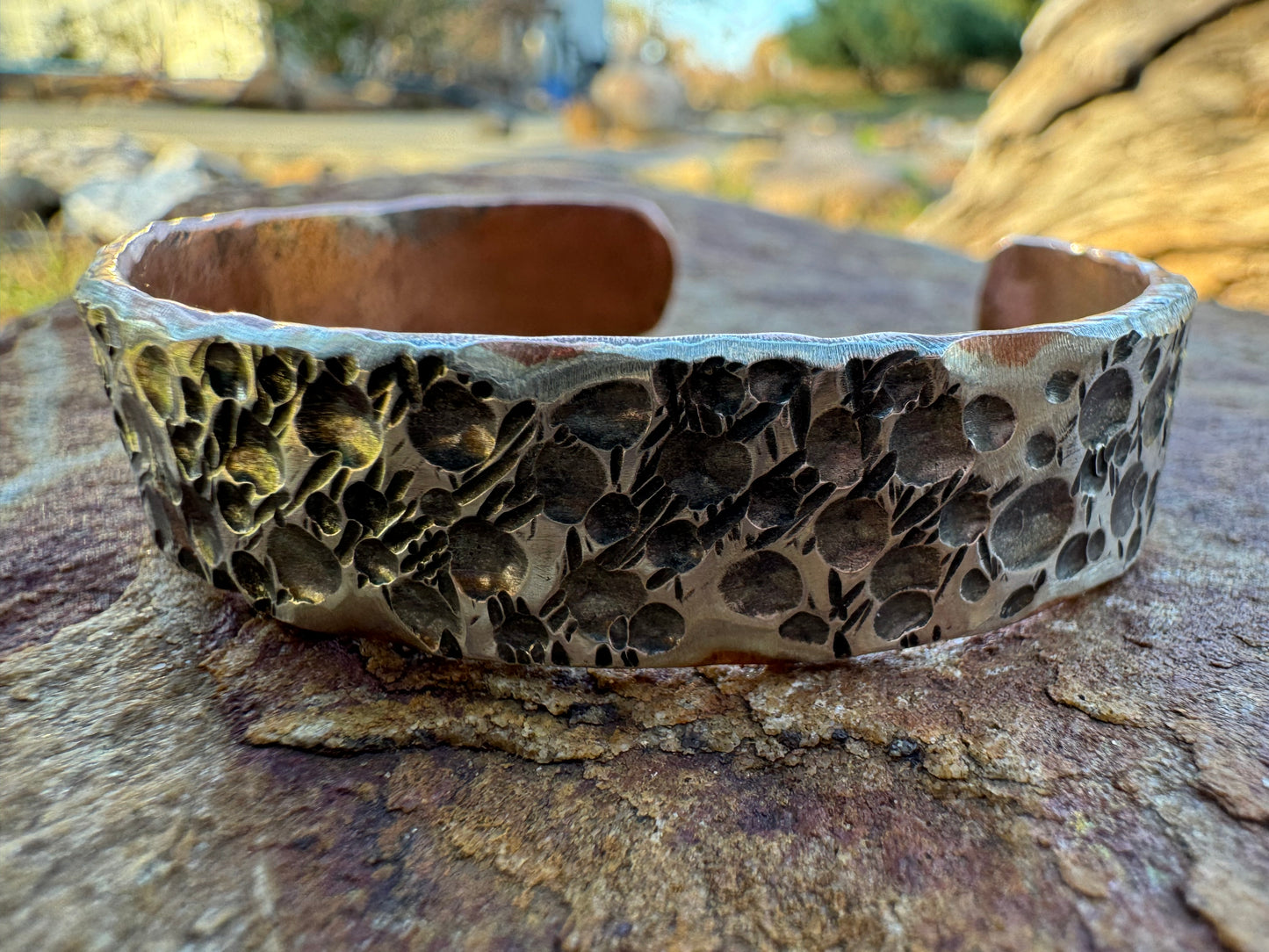 Fused silver and copper bracelet