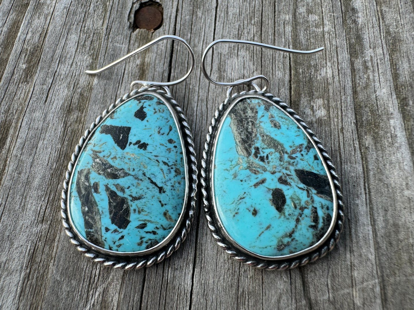 Smoky Blue Kingman turquoise earrings