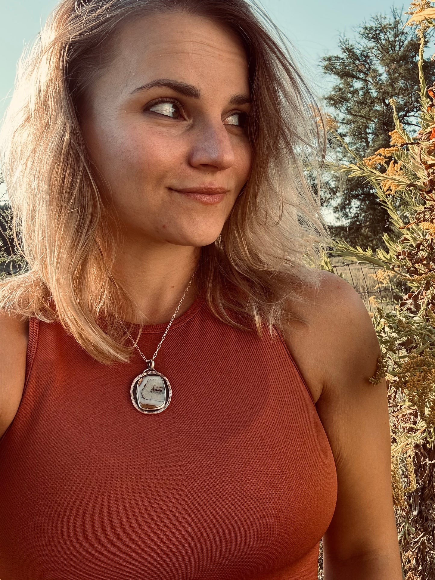 Montana Agate with Copper accent