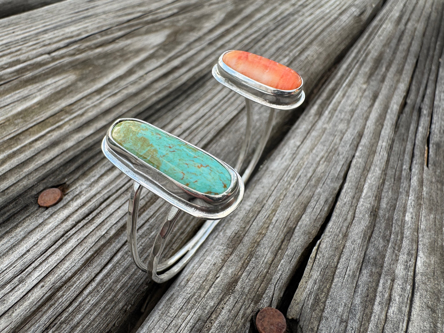 Turquoise and spiny oyster open front Cuff