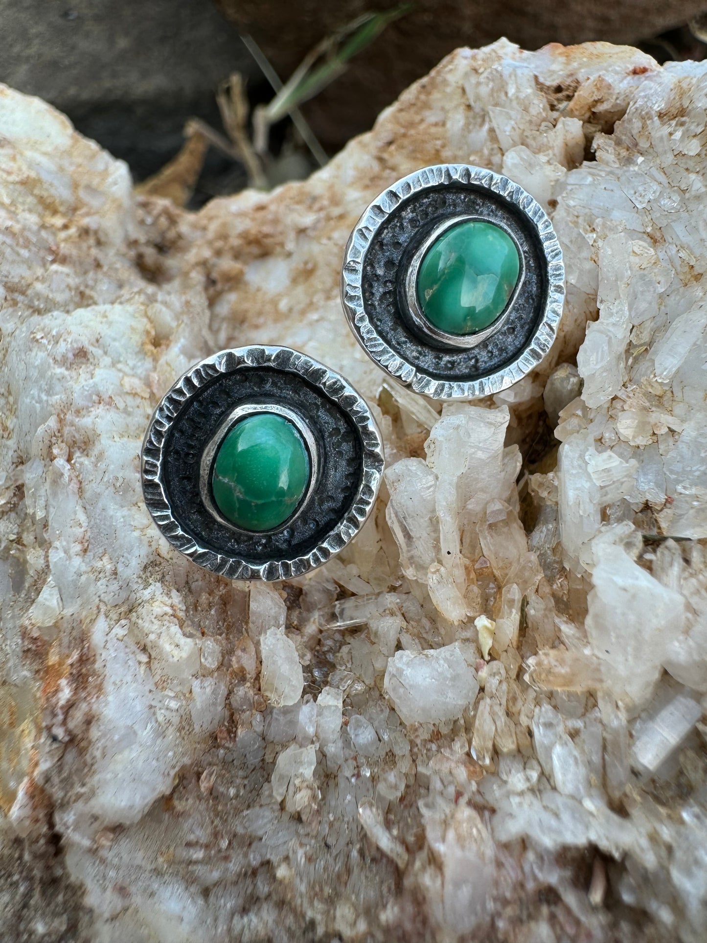 Sonoran gold turquoise post earrings