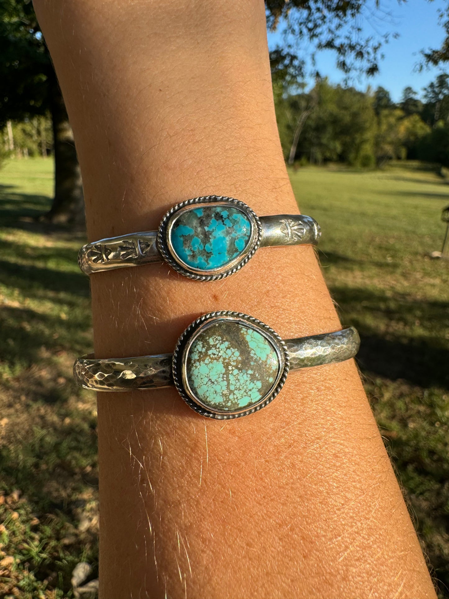 Kingman turquoise stacker cuff bracelet