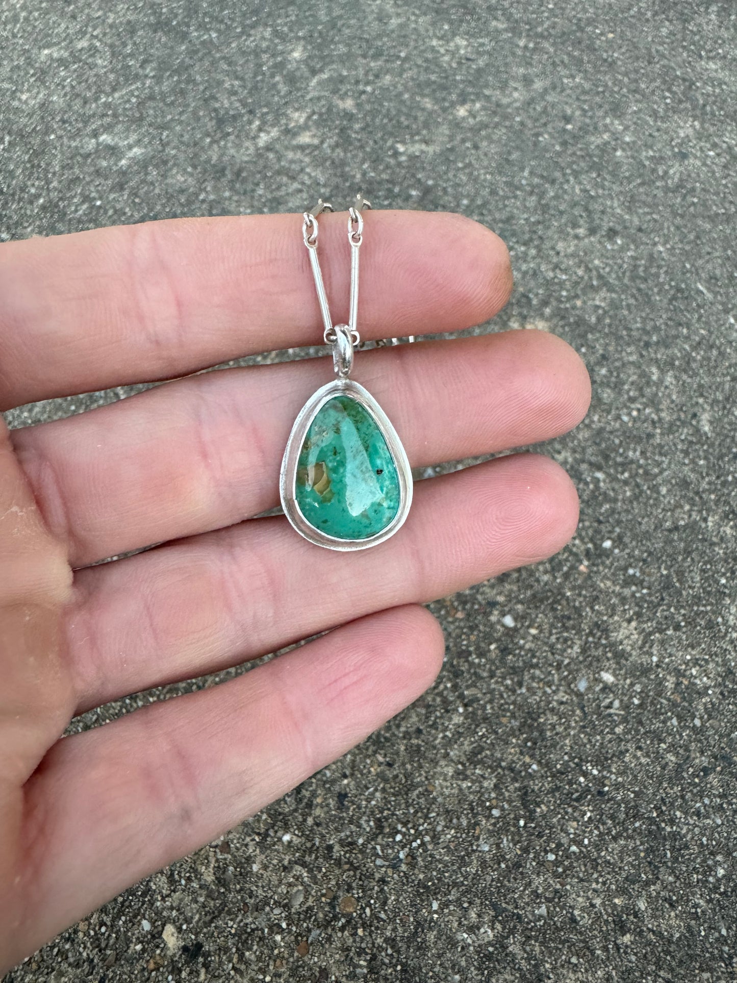 Green turquoise dainty pendant