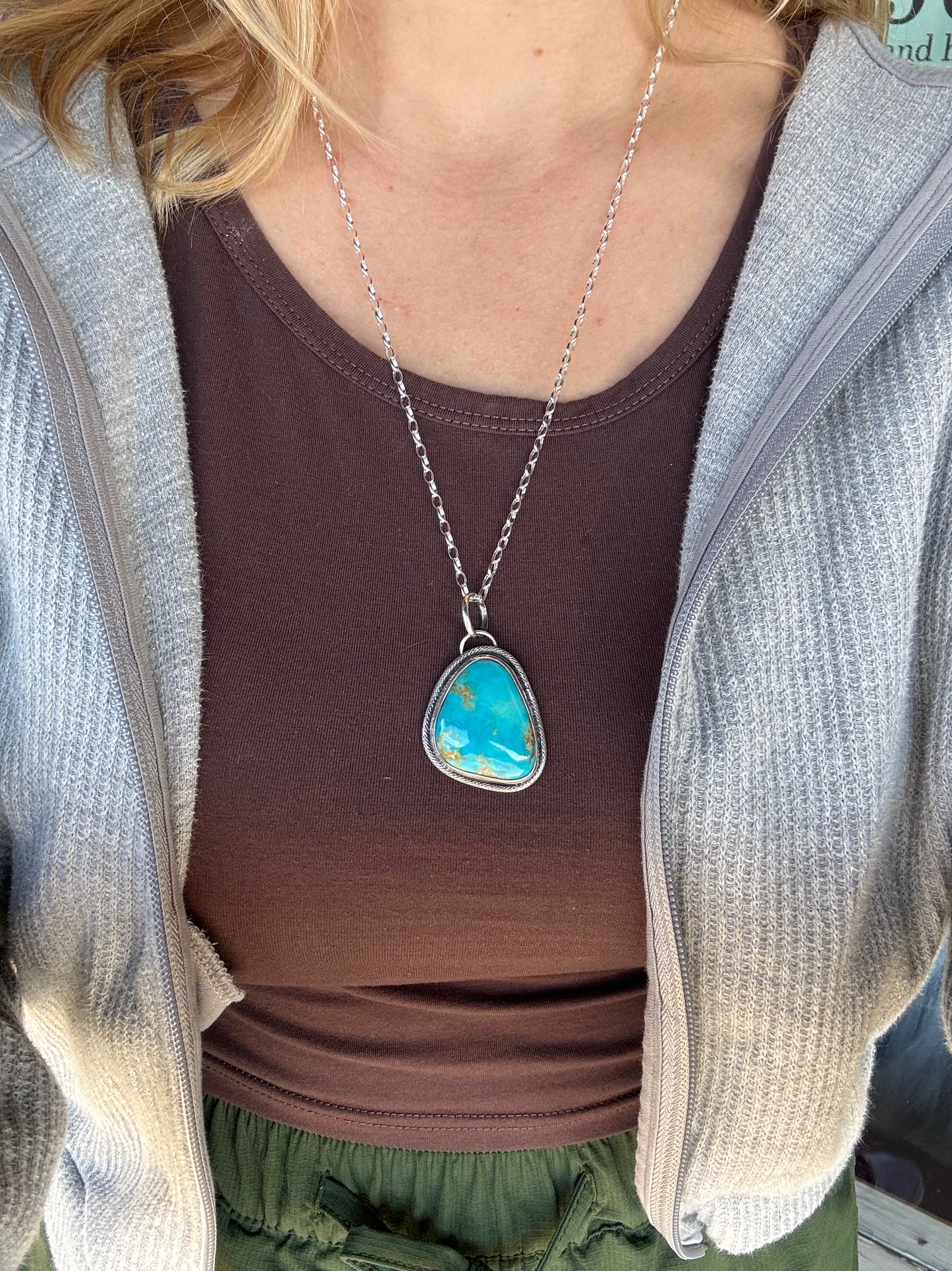 Large Kingman Turquoise Pendant