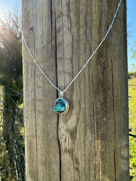 Dainty nugget turquoise pendant