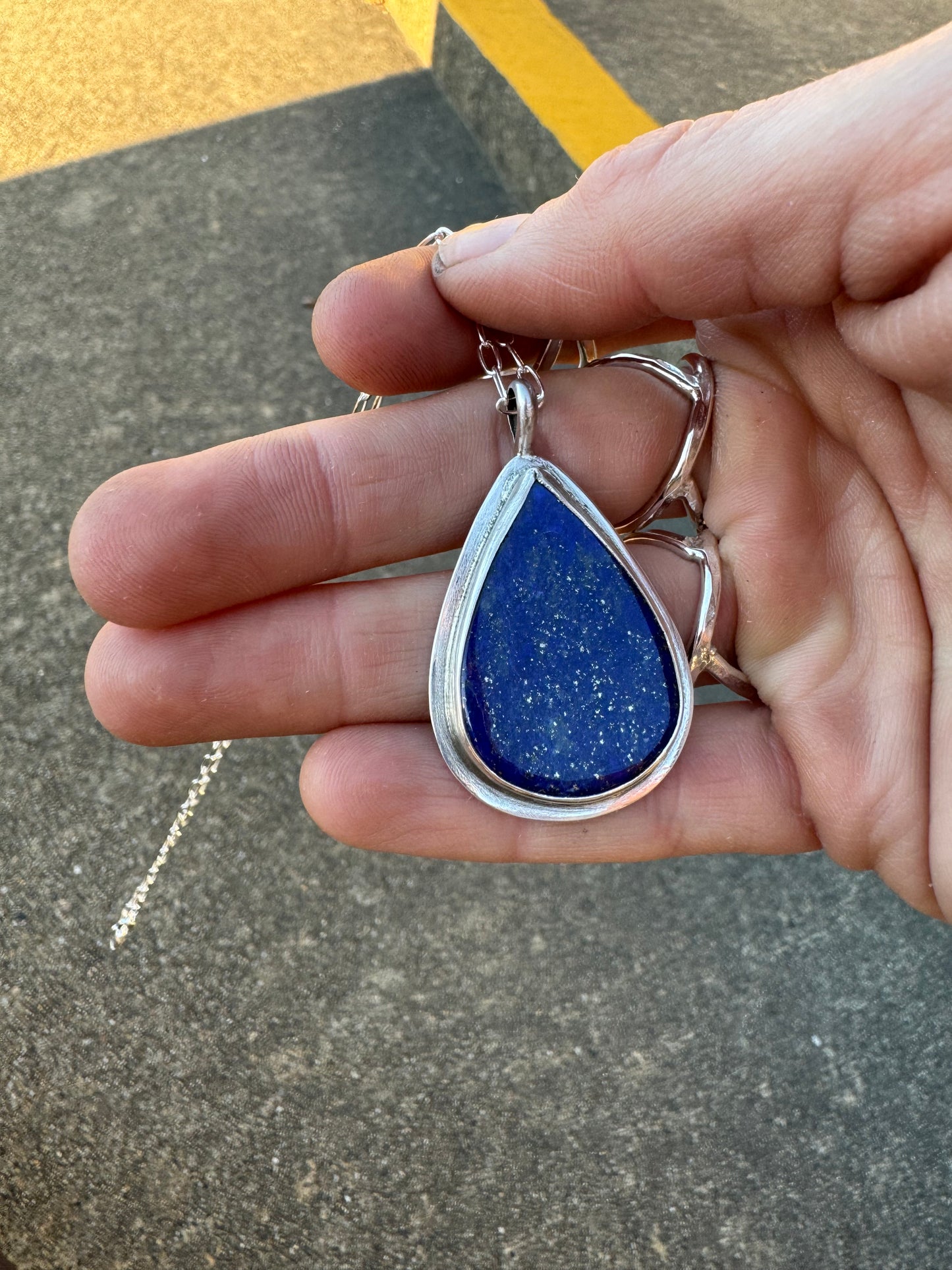 Lapis pear pendant