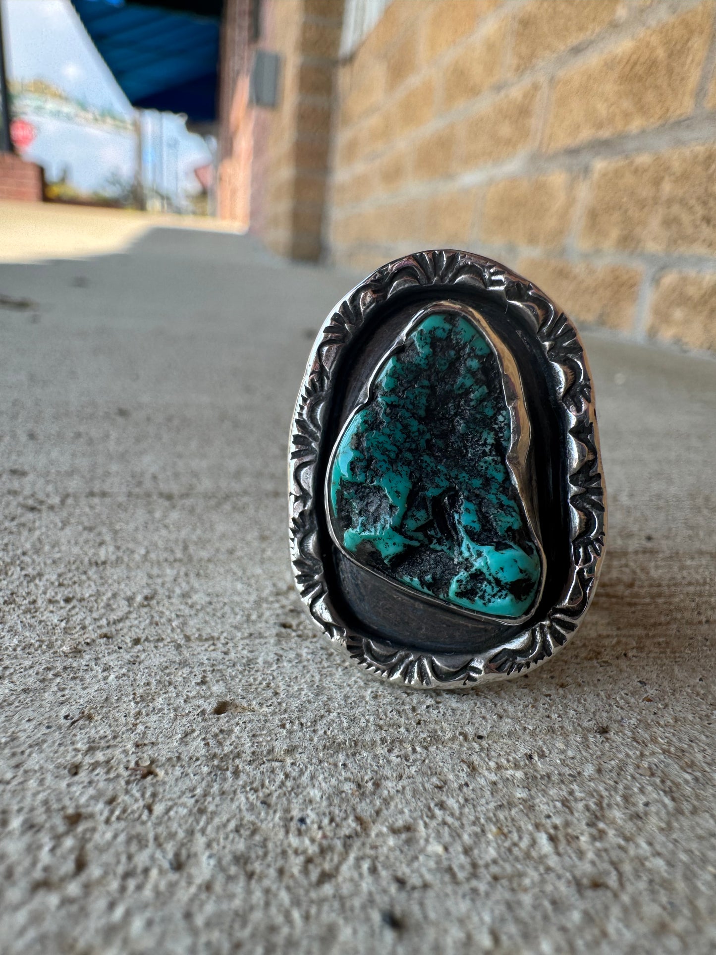 Morenci Nugget turquoise ring size 8
