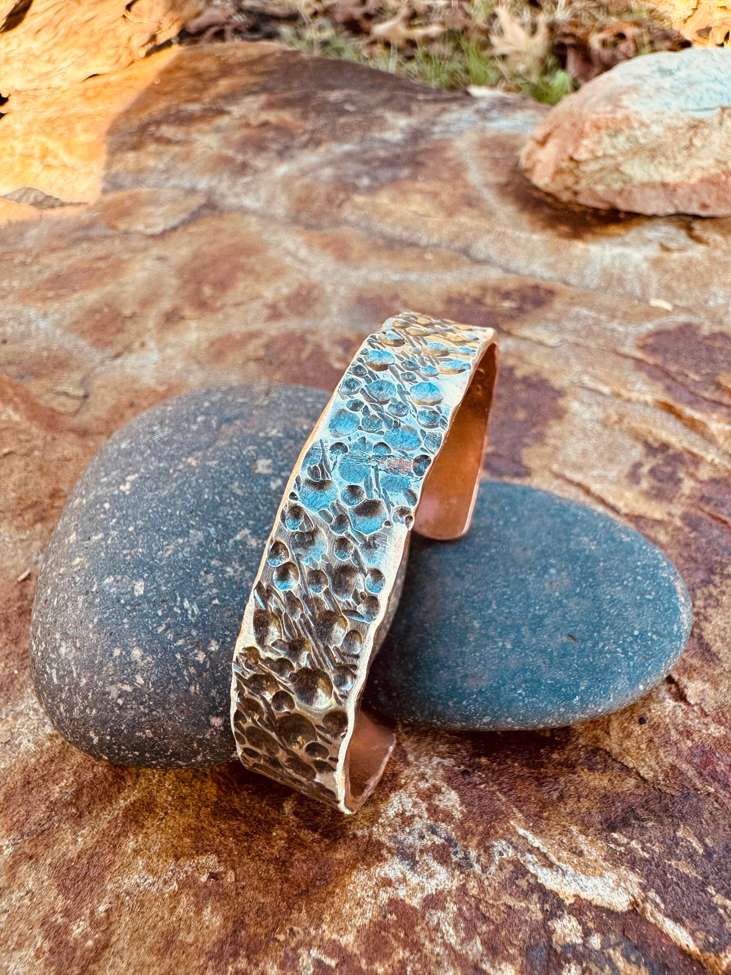 Fused silver and copper bracelet