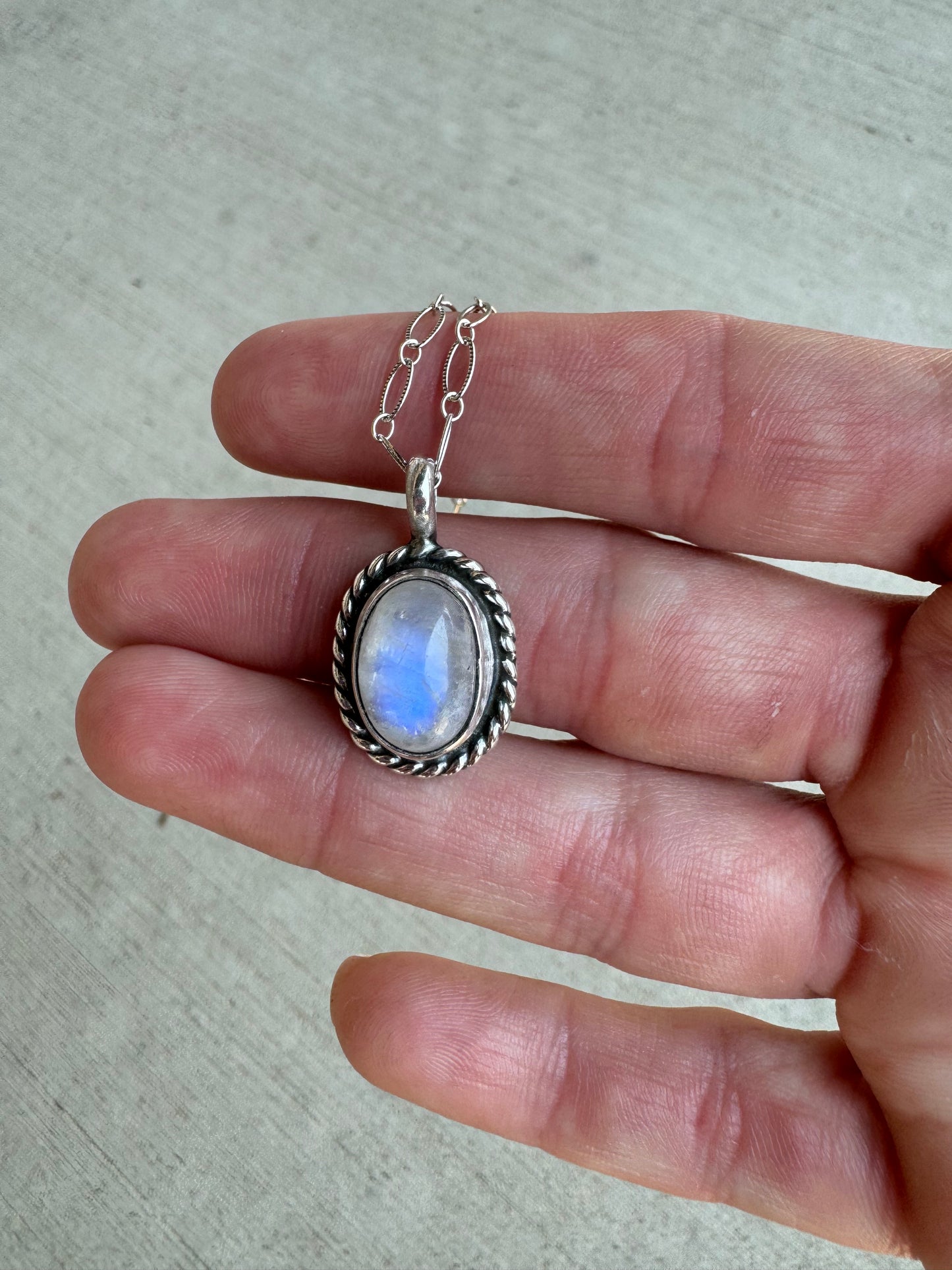 Dainty moonstone pendant