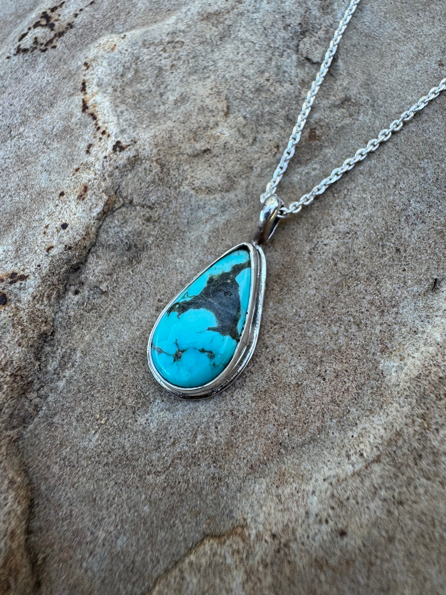 Dainty Tyrone Turquoise Pendant