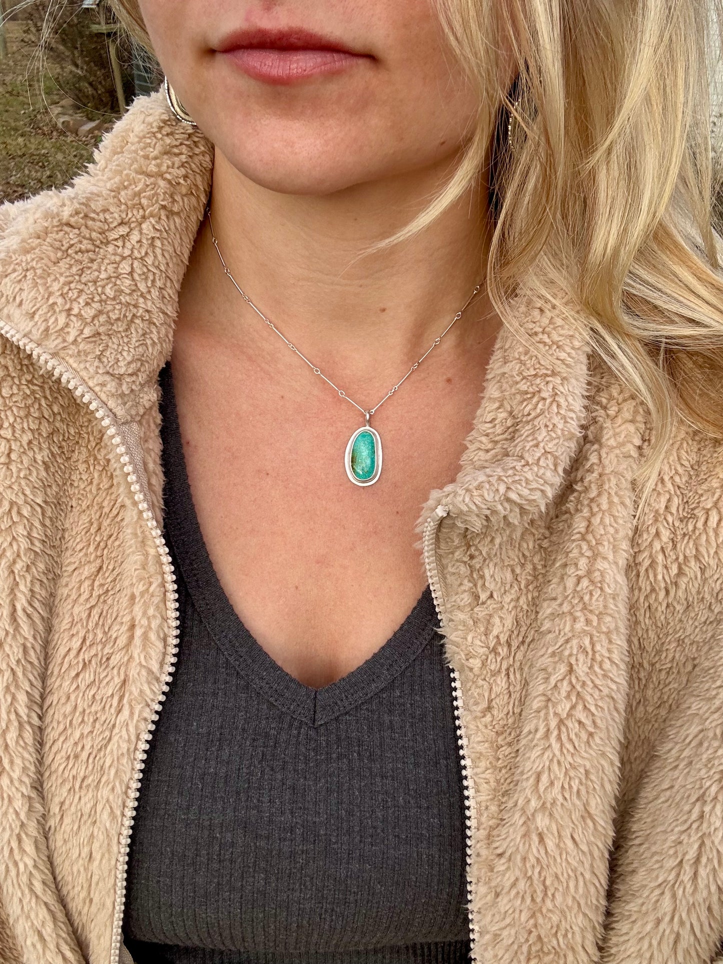 Dainty turquoise pendant