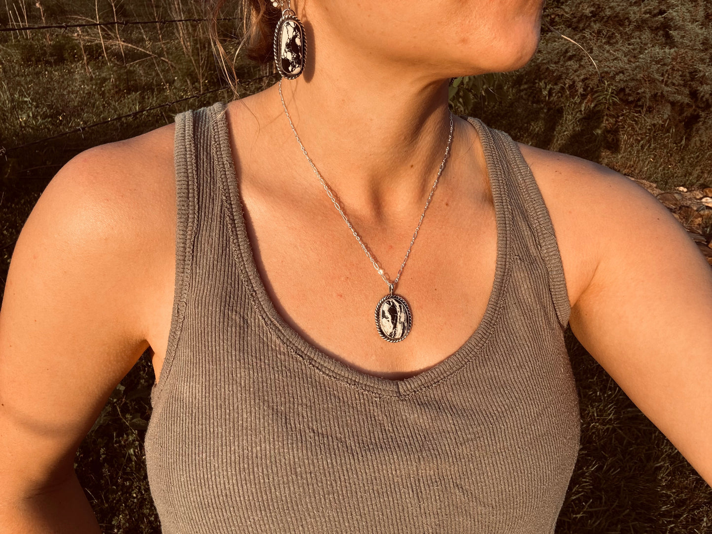 White Buffalo Turquoise Earrings