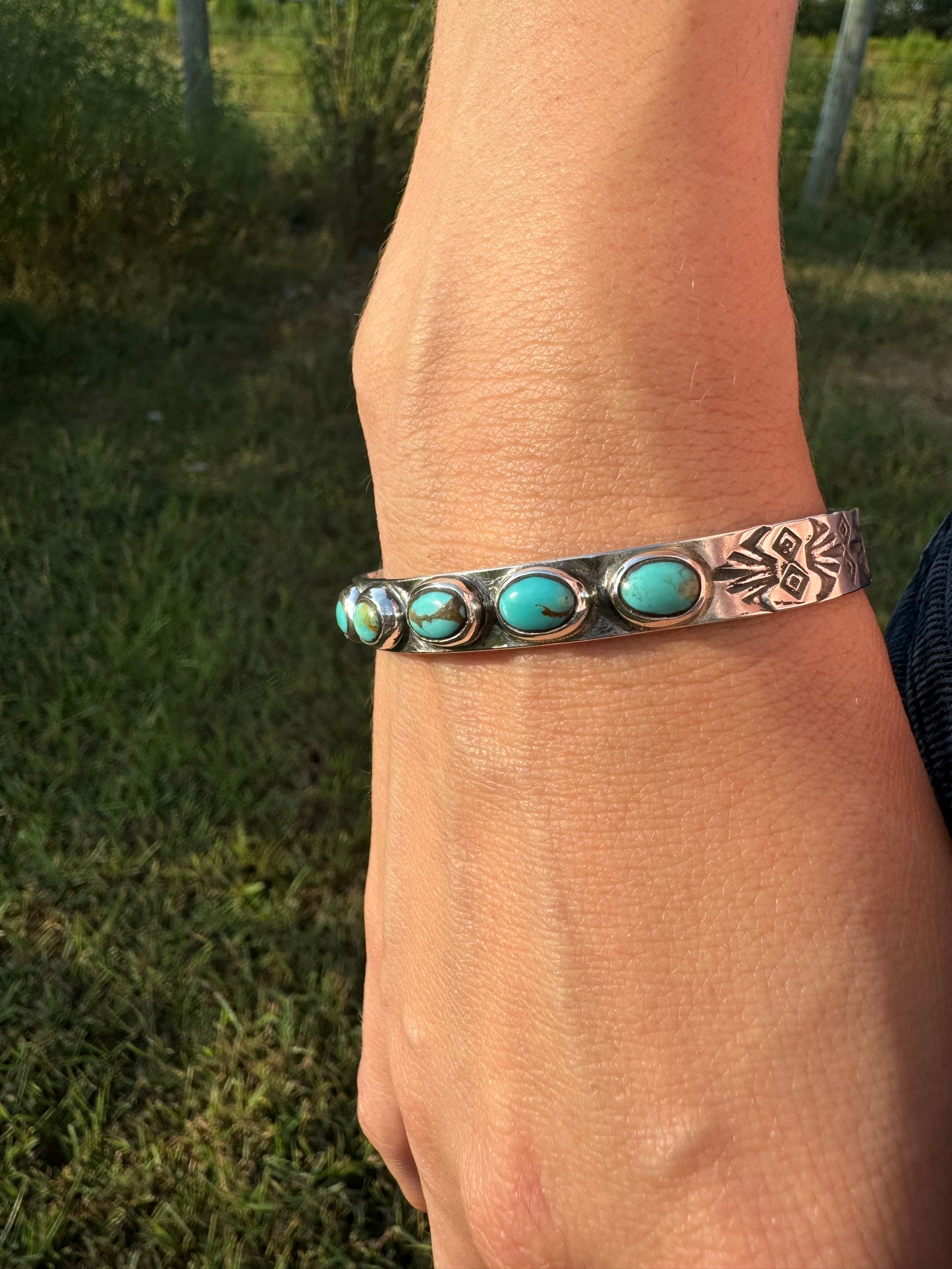 Stackable Kingman turquoise cuff