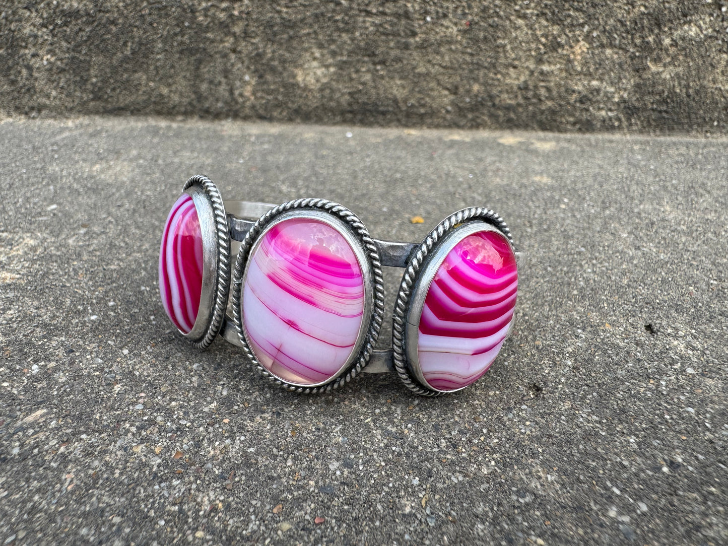 Pink Agate cuff