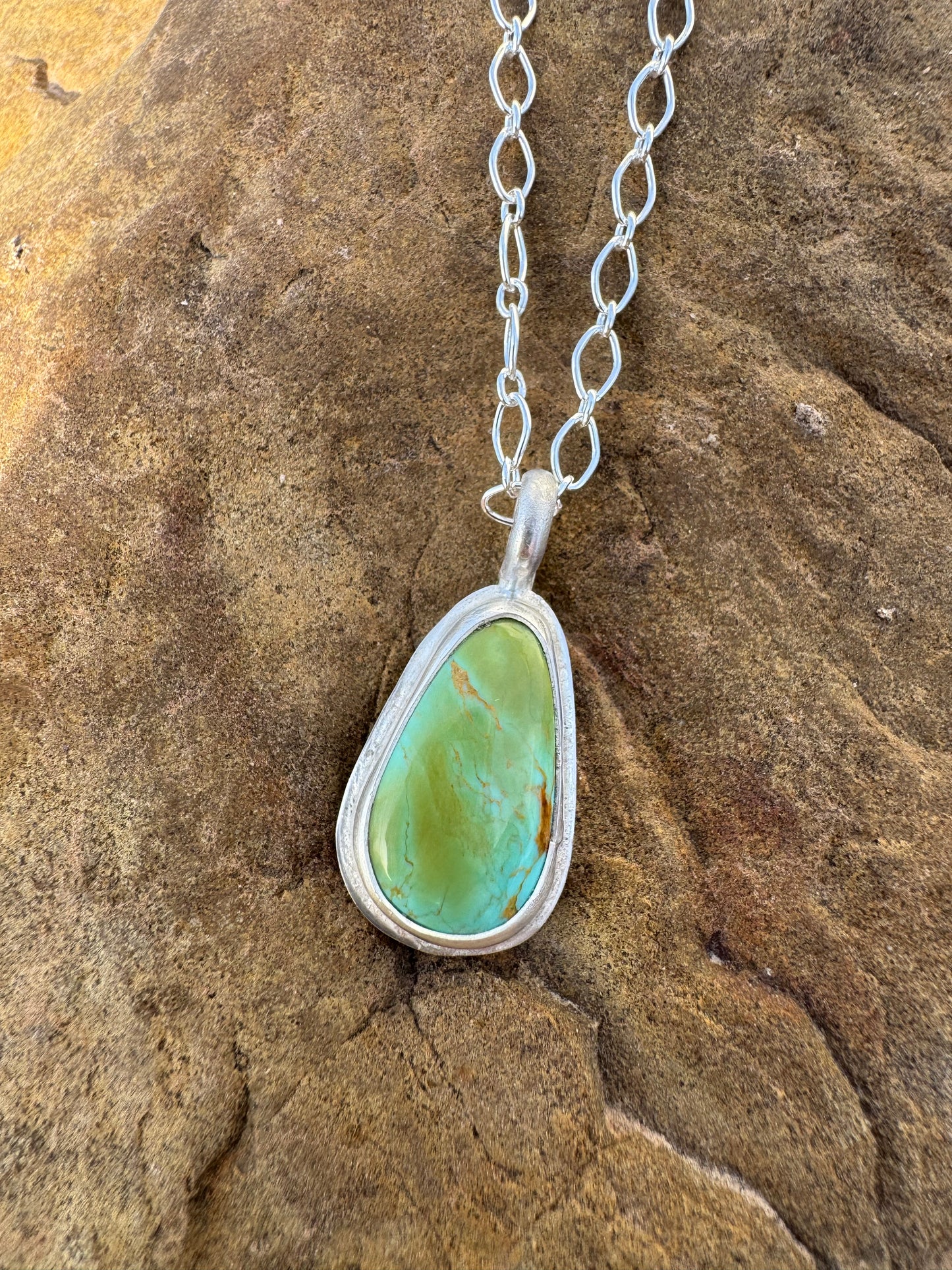 Green Kingman turquoise dainty pendant
