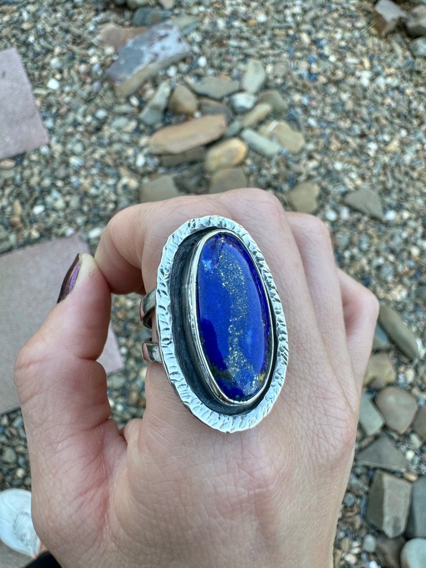 Lapis shadowbox ring size 9