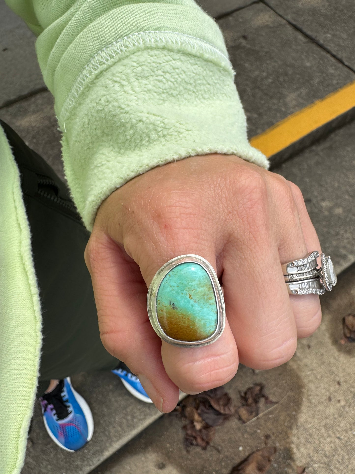Rustic turquoise ring size 8