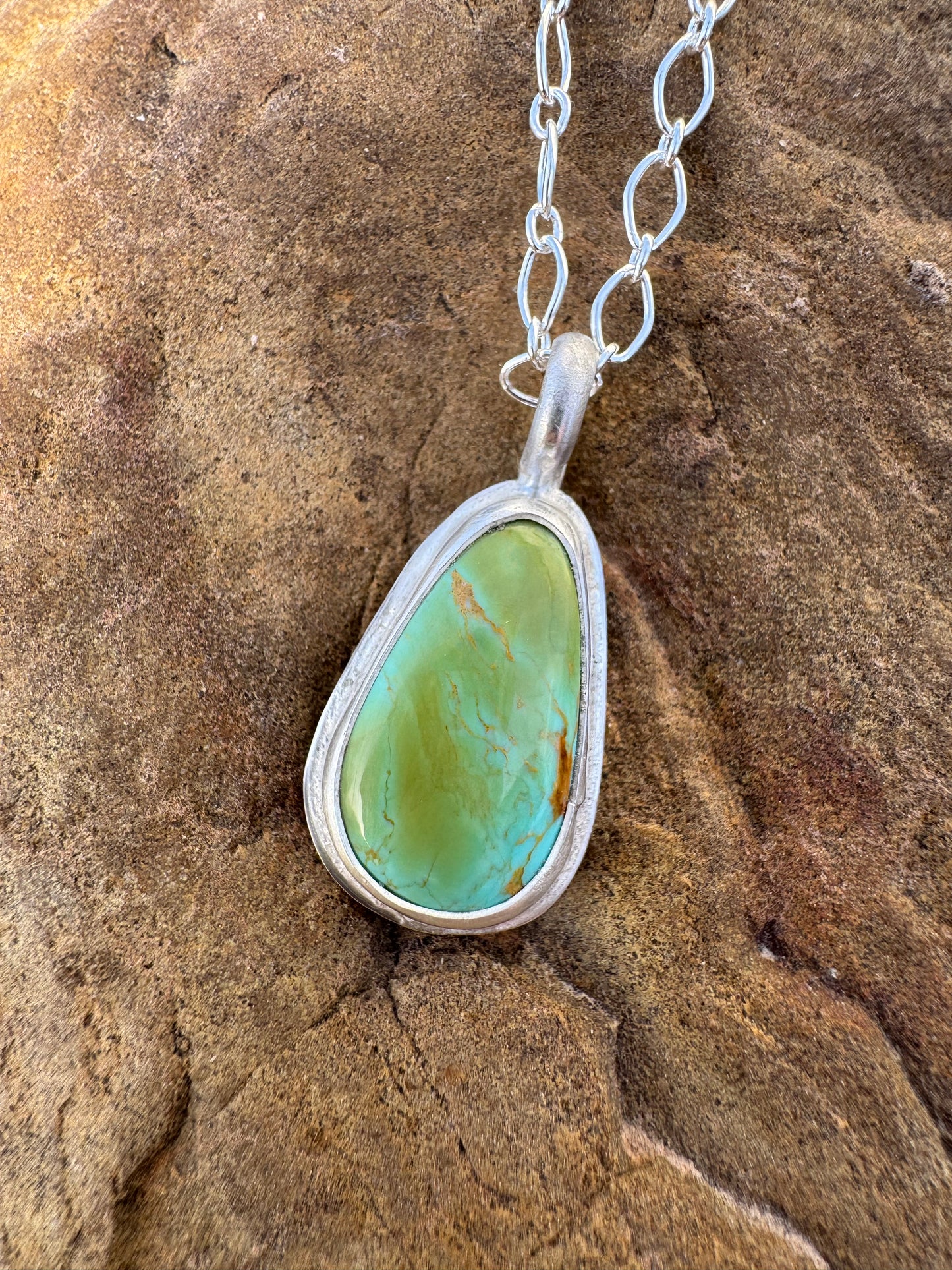 Green Kingman turquoise dainty pendant