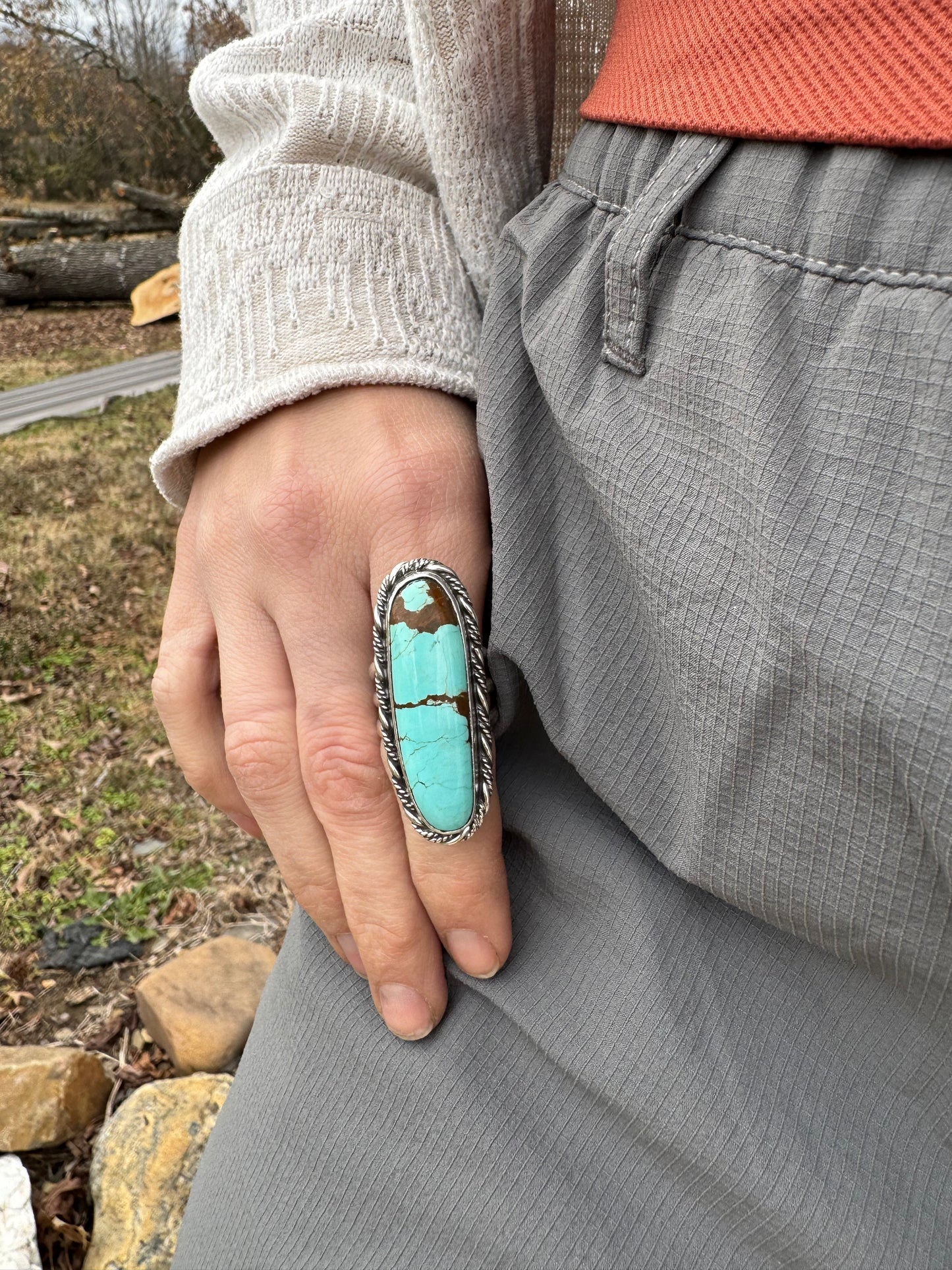 Number Eight Turquoise Ring size 8.5
