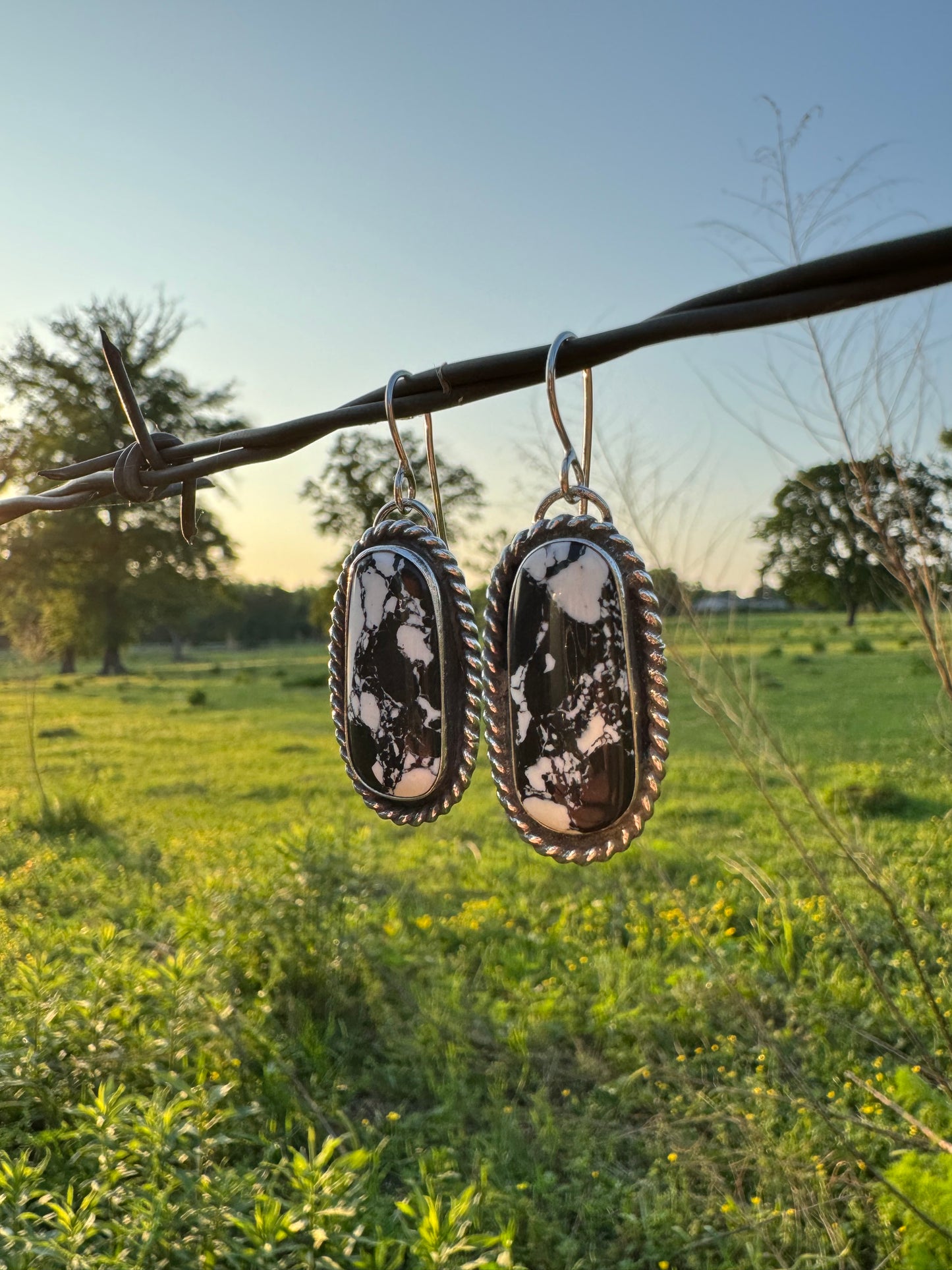 White Buffalo Turquoise Earrings