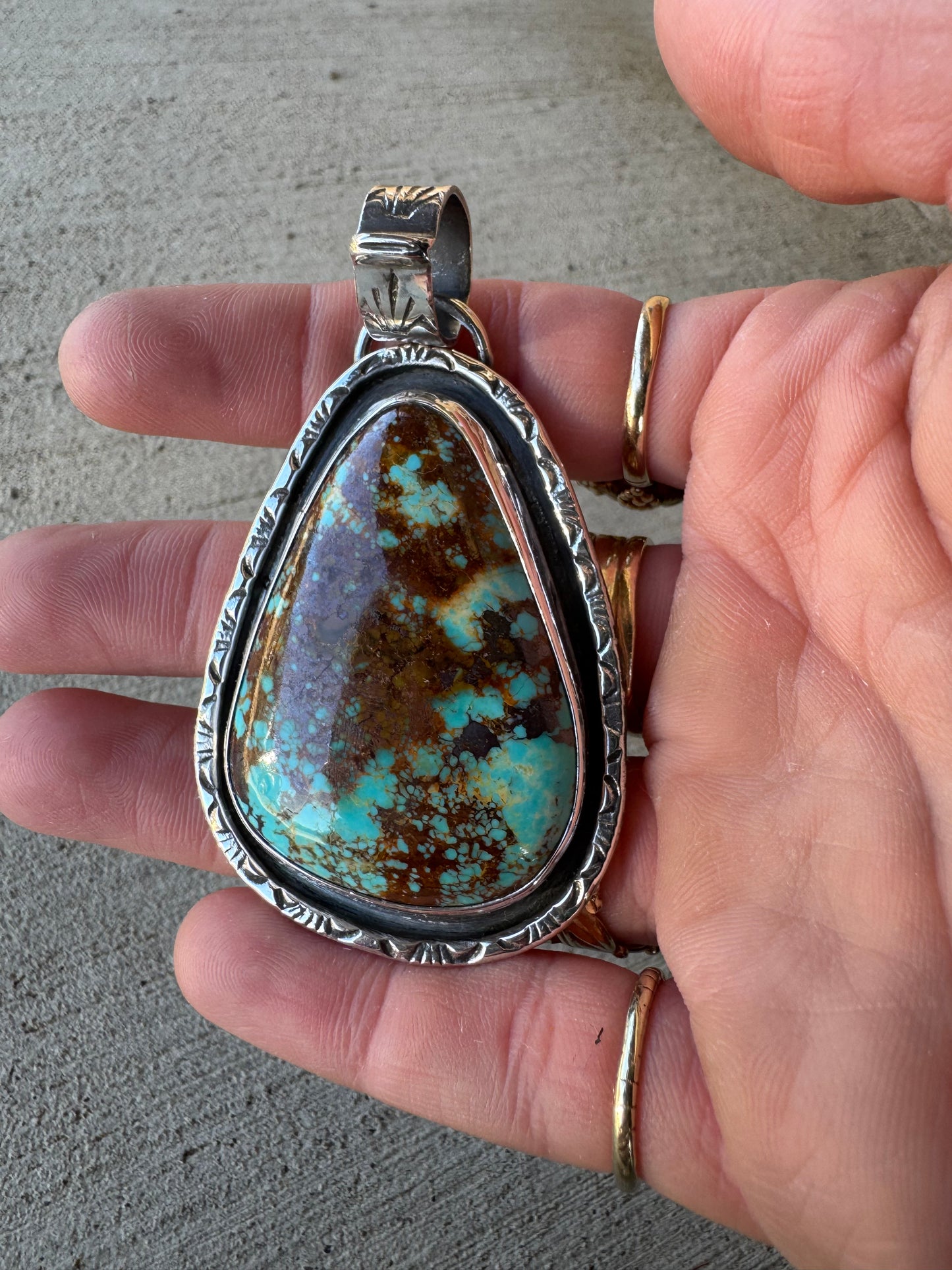 Large Royston turquoise Pendant