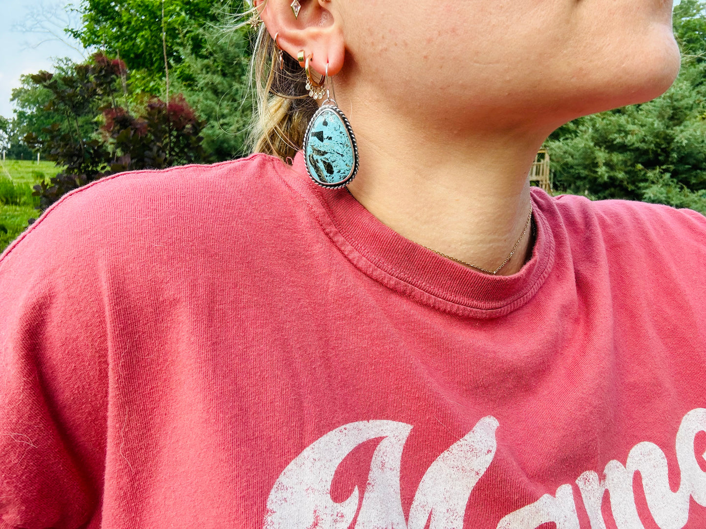 Smoky Blue Kingman turquoise earrings