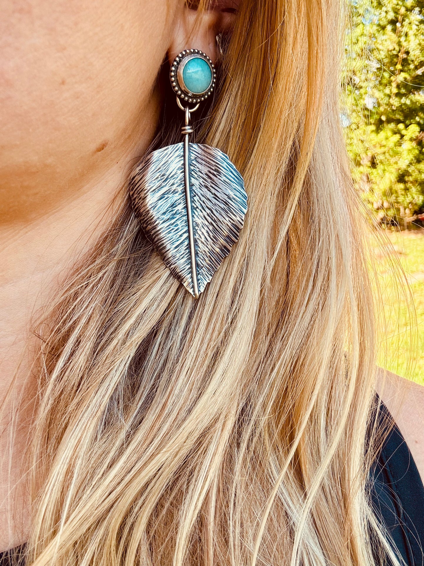 Amazonite Leaf earrings