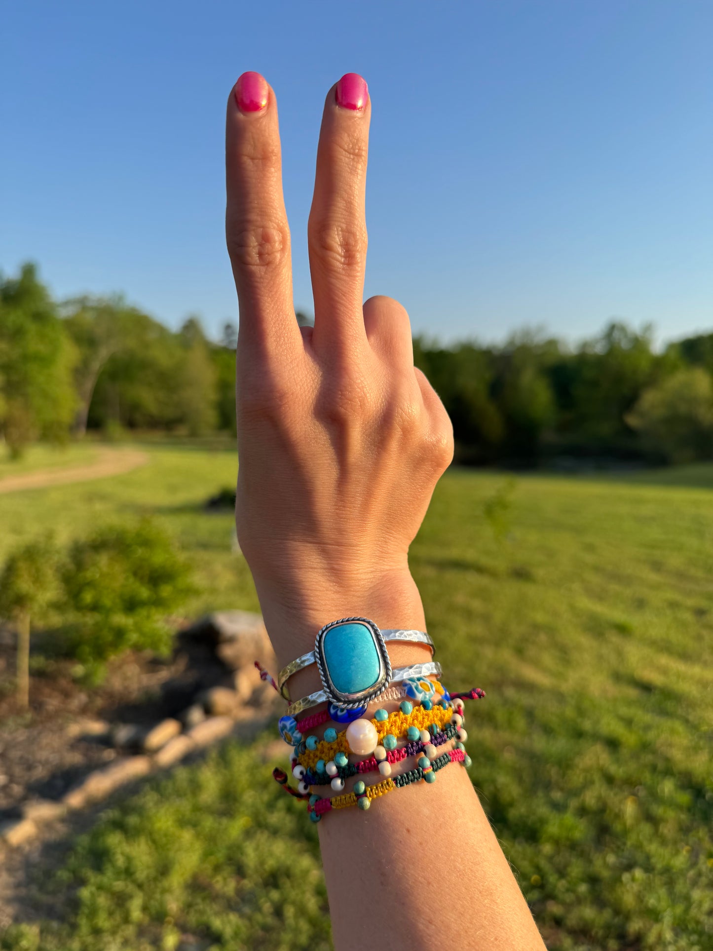 Bright Blue Turquoise Cuff
