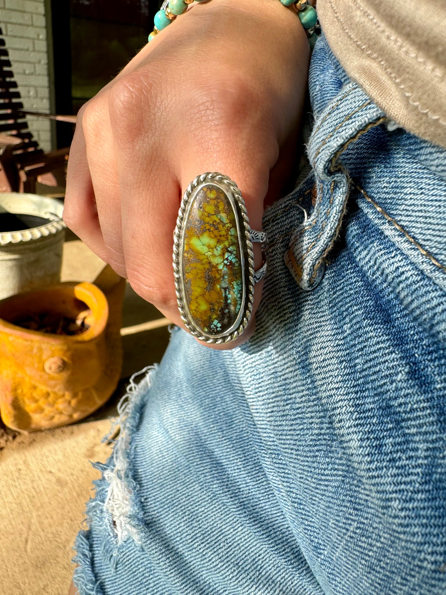 Polychrome turquoise ring size 9