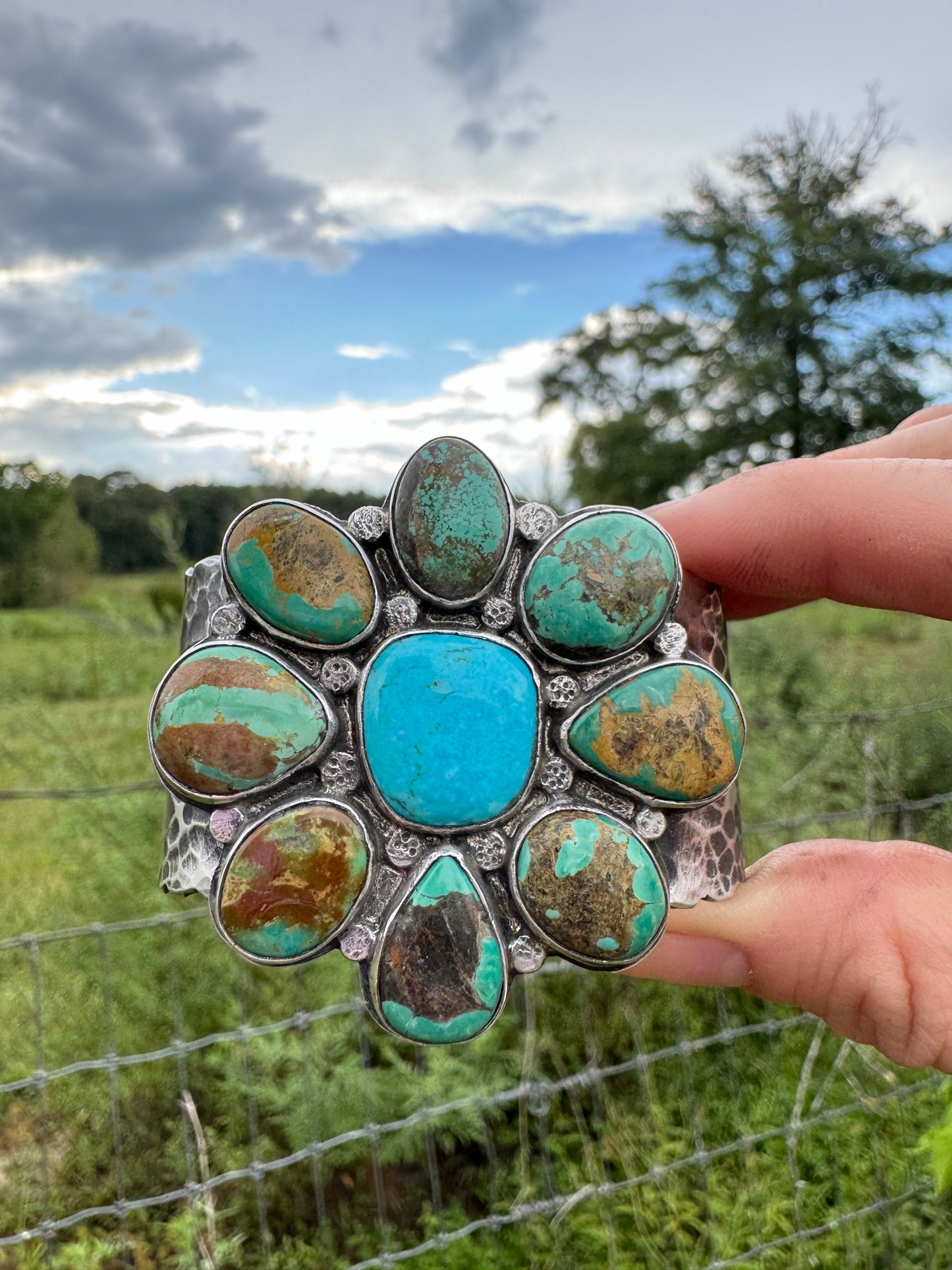 Tyrone turquoise Blossom cuff