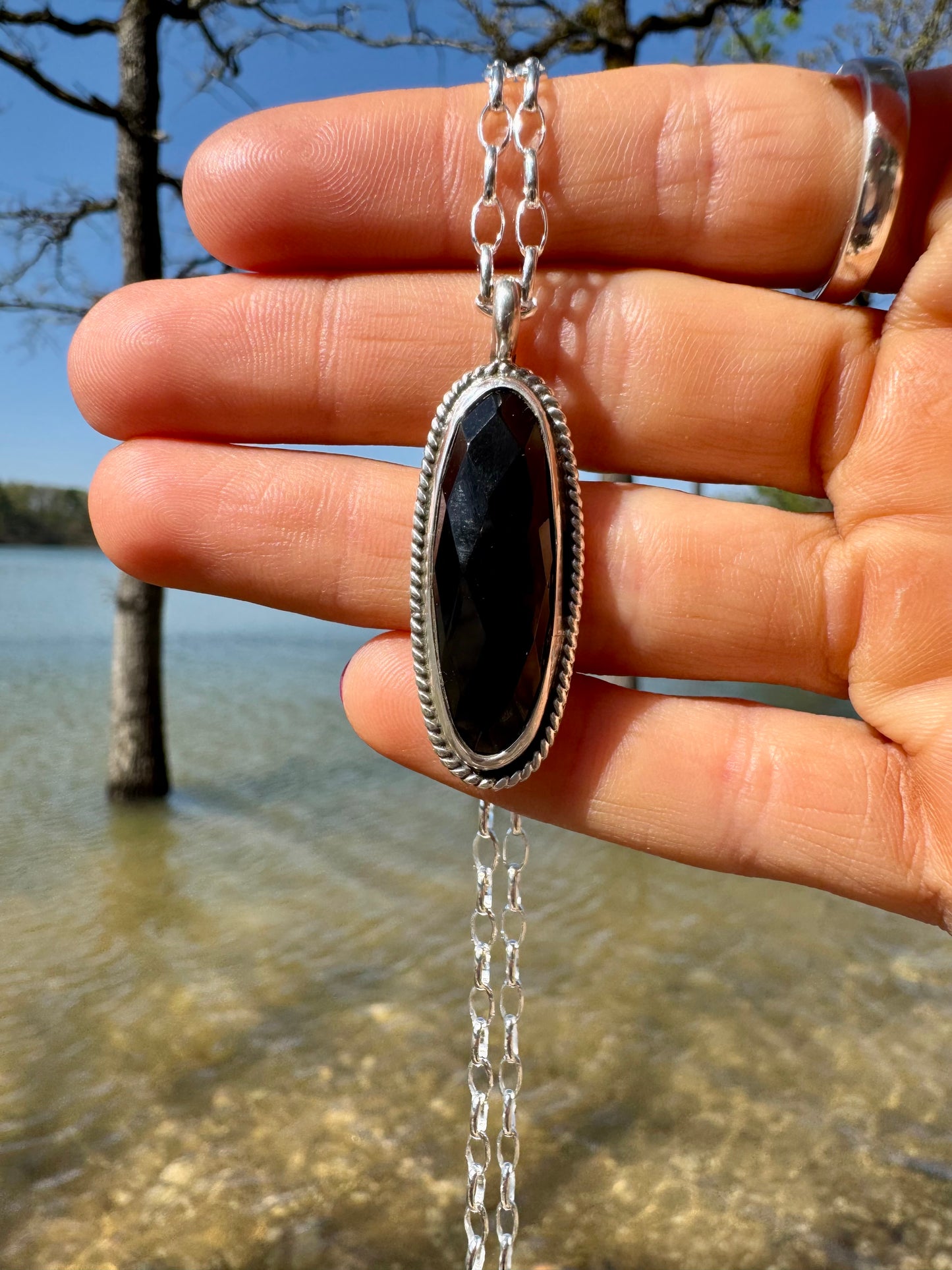 Faceted Black Onyx necklace