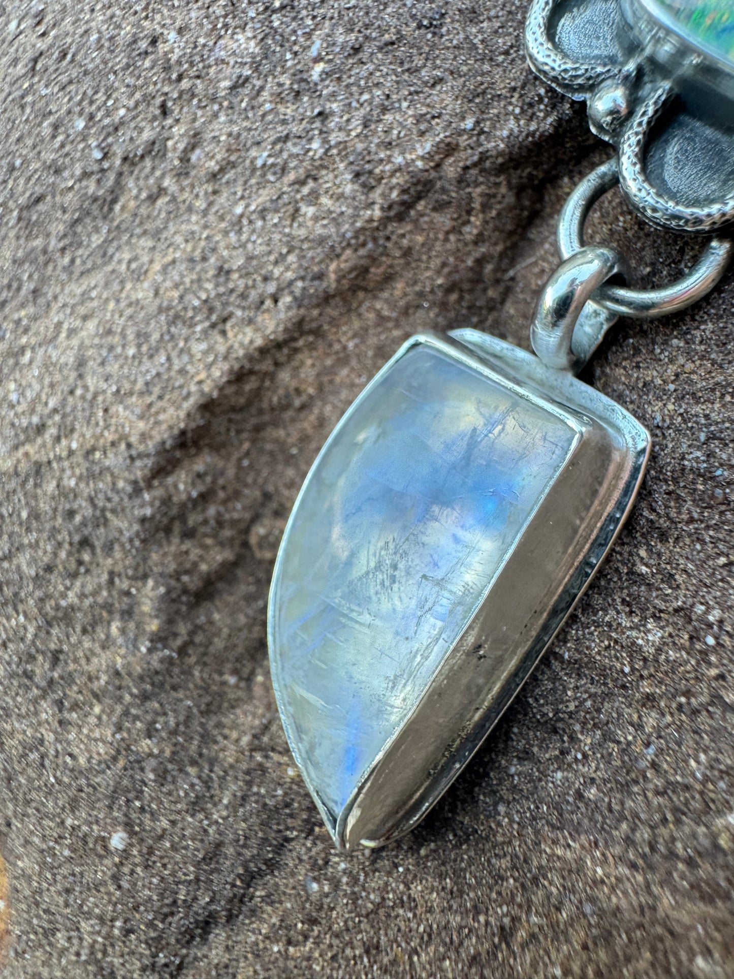Monarch opal and Moonstone necklace