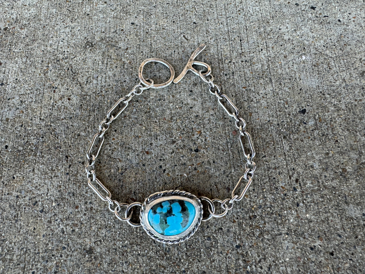 Blue turquoise toggle bracelet