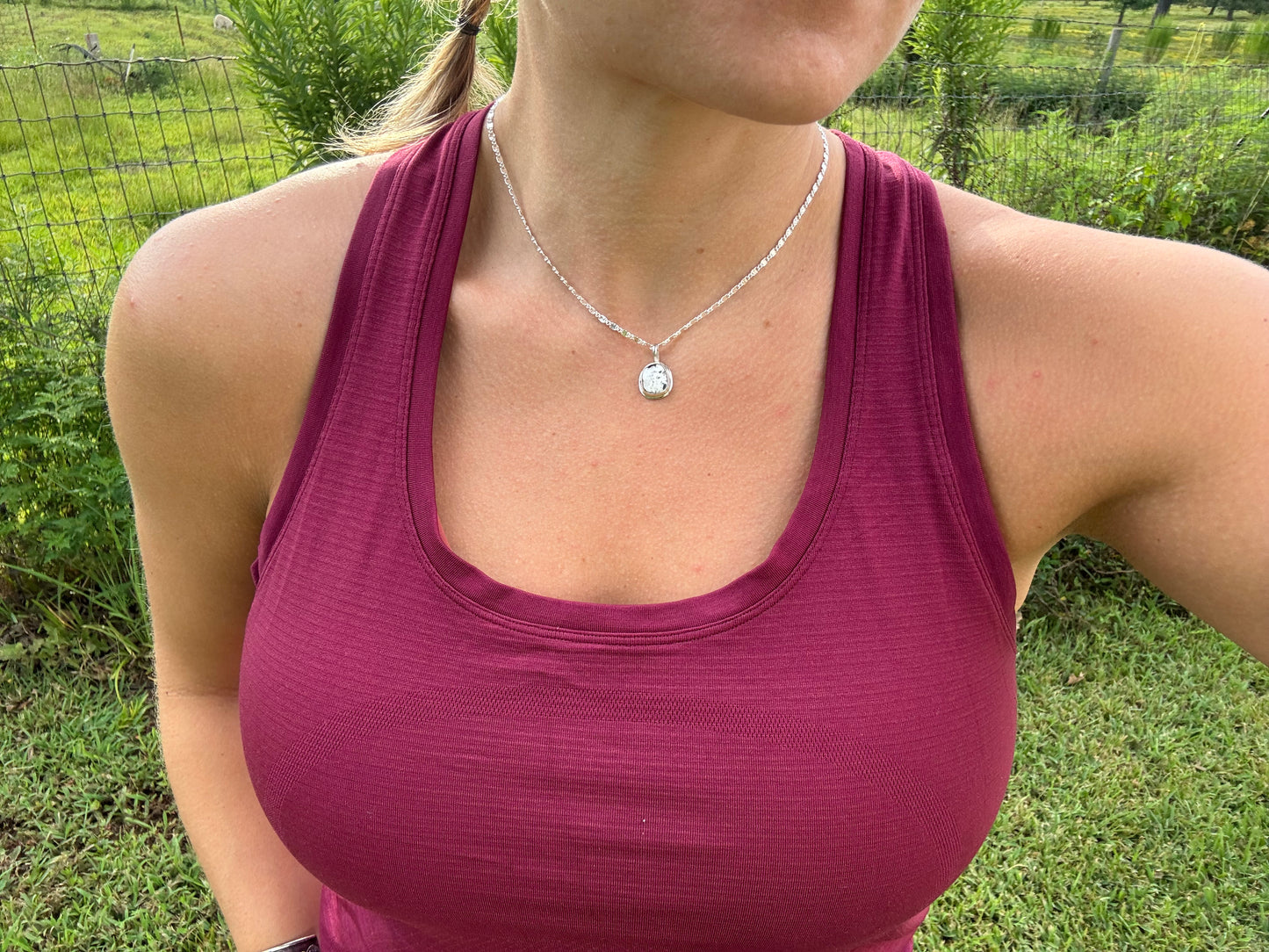 White buffalo turquoise mini pendant