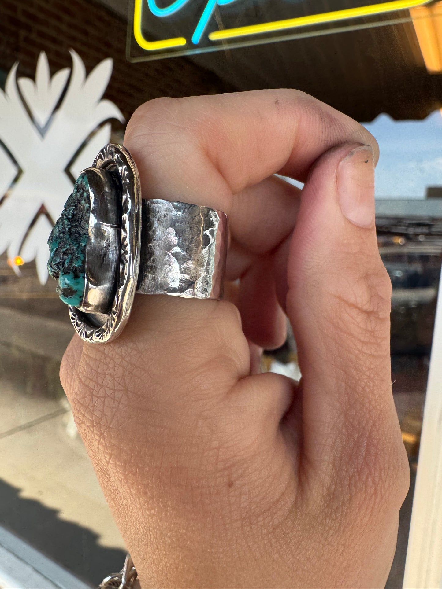 Morenci Nugget turquoise ring size 8