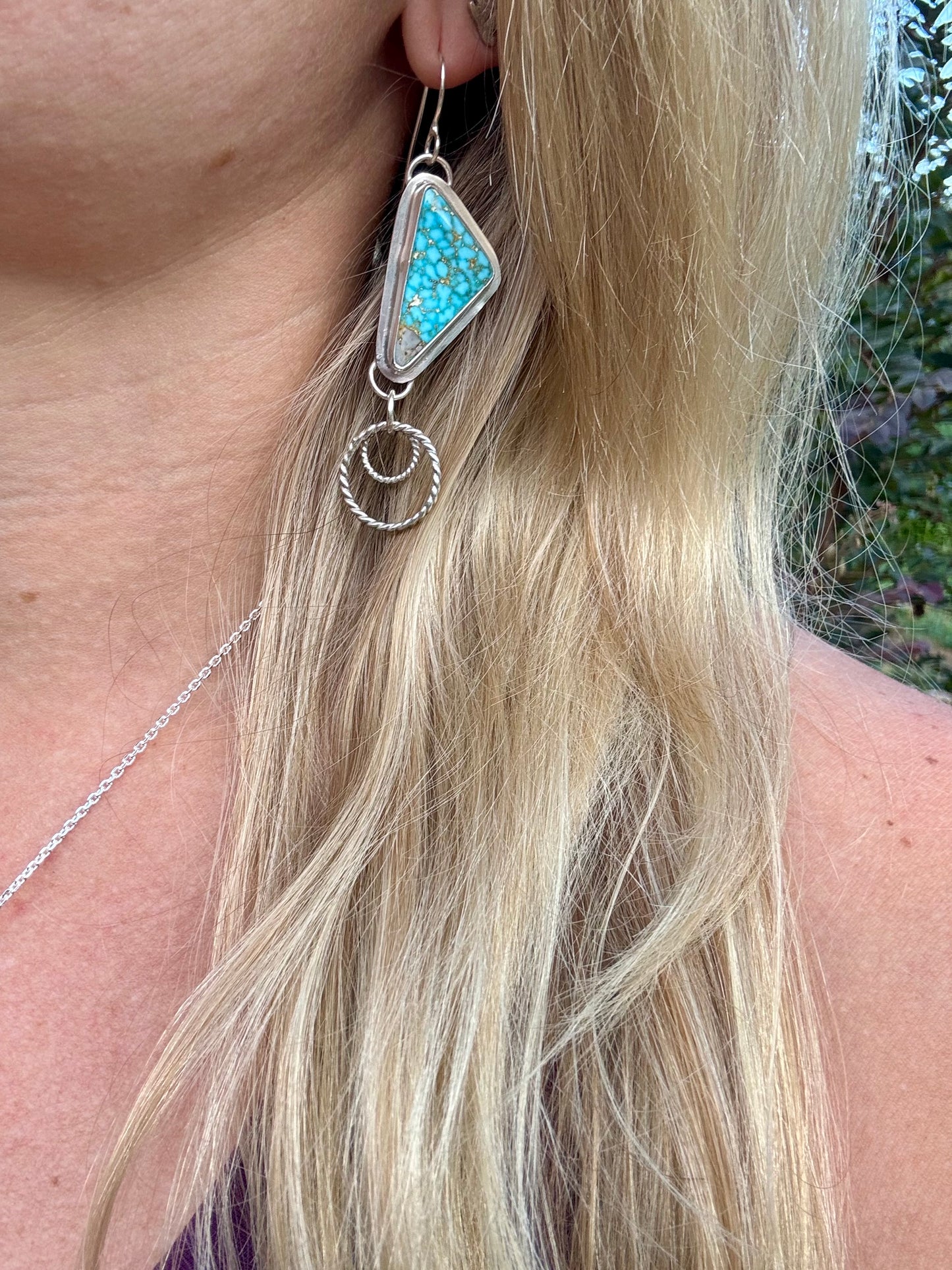 Triangle High Grade Kingman Turquoise Earrings