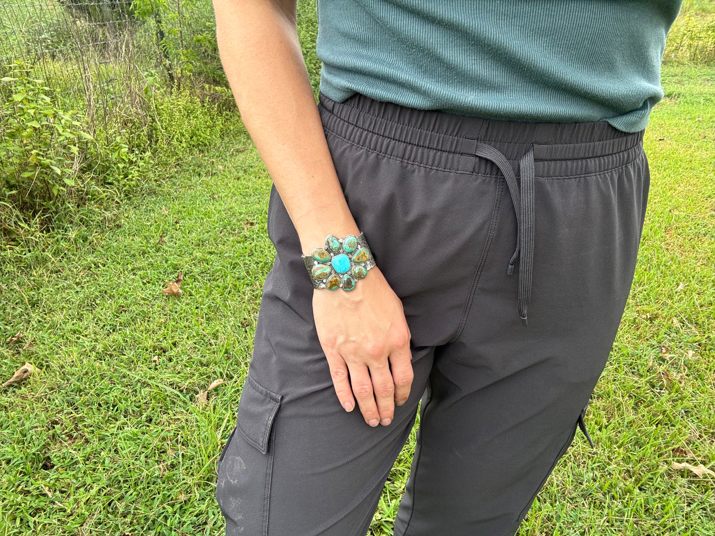 Tyrone turquoise Blossom cuff