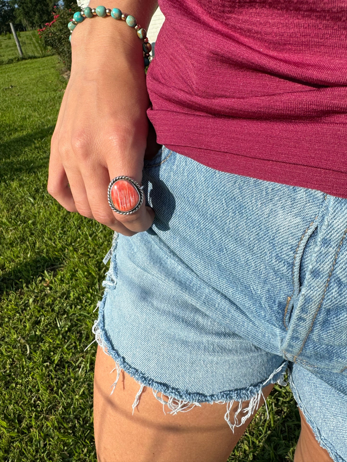 Spiny oyster ring size 7